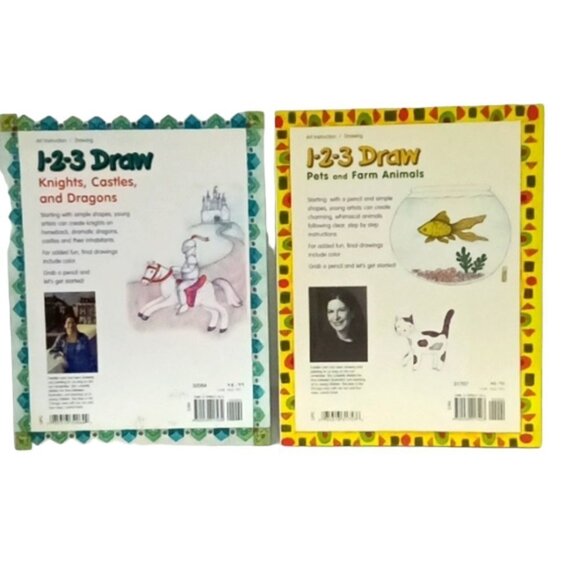 Two Vintage Books 1-2-3 Draw Step-by-Step Guides Freddie Levin Peel Products - Picture 2 of 10